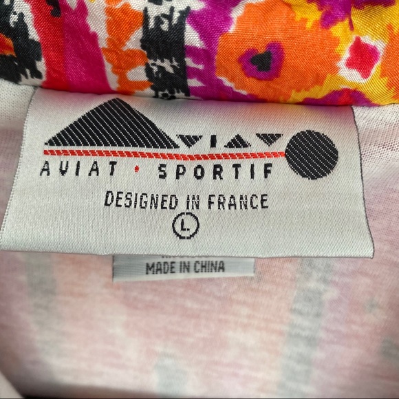 Vintage 80's Aviat Sportif Bright Tribal IKAT Hip-Hop Full Zip Track Windbreaker - Picture 6 of 11